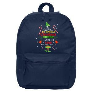 Spread Christmas Cheer Is Singing Loud Xmas Elf Pajama 16 in Basic Backpack