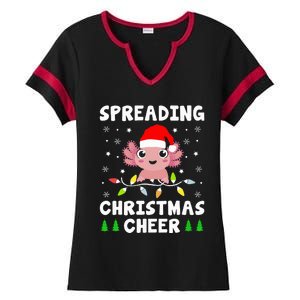 Spreading Christmas Cheer Cute Xmas Axolotl Fish Holiday Ladies Halftime Notch Neck Tee