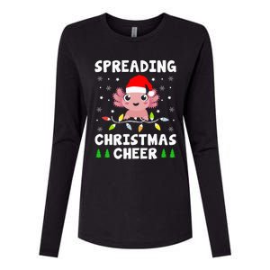 Spreading Christmas Cheer Cute Xmas Axolotl Fish Holiday Womens Cotton Relaxed Long Sleeve T-Shirt