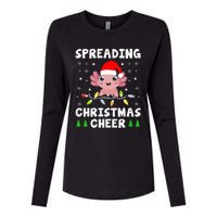 Spreading Christmas Cheer Cute Xmas Axolotl Fish Holiday Womens Cotton Relaxed Long Sleeve T-Shirt