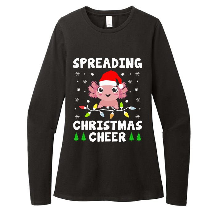 Spreading Christmas Cheer Cute Xmas Axolotl Fish Holiday Womens CVC Long Sleeve Shirt