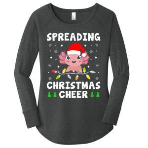 Spreading Christmas Cheer Cute Xmas Axolotl Fish Holiday Women's Perfect Tri Tunic Long Sleeve Shirt