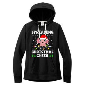 Spreading Christmas Cheer Cute Xmas Axolotl Fish Holiday Women's Fleece Hoodie