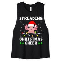 Spreading Christmas Cheer Cute Xmas Axolotl Fish Holiday Women's Racerback Cropped Tank