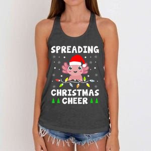 Spreading Christmas Cheer Cute Xmas Axolotl Fish Holiday Women's Knotted Racerback Tank