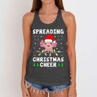 Spreading Christmas Cheer Cute Xmas Axolotl Fish Holiday Women's Knotted Racerback Tank