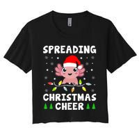 Spreading Christmas Cheer Cute Xmas Axolotl Fish Holiday Women's Crop Top Tee