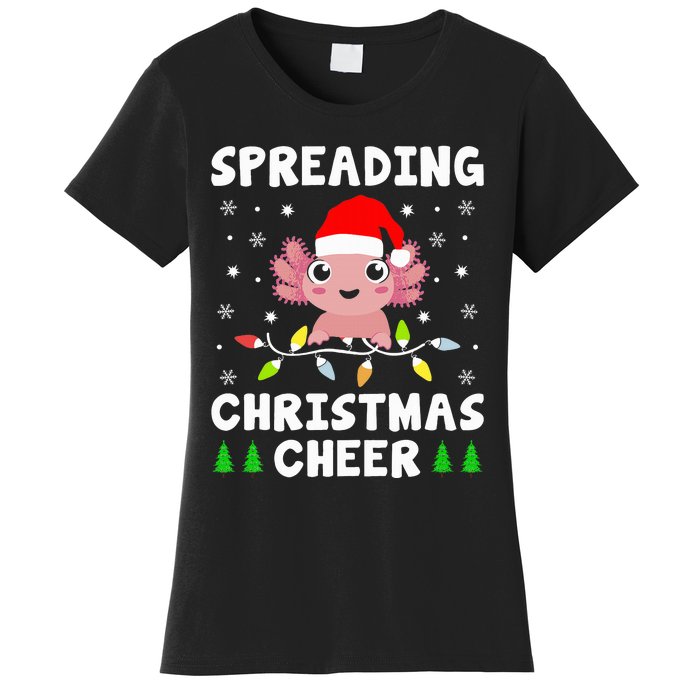 Spreading Christmas Cheer Cute Xmas Axolotl Fish Holiday Women's T-Shirt