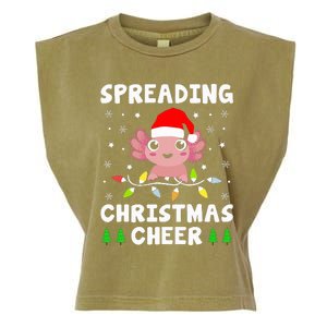 Spreading Christmas Cheer Cute Xmas Axolotl Fish Holiday Garment-Dyed Women's Muscle Tee