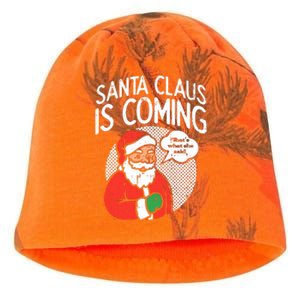 Santa Claus Coming She Said Funny Christmas Xmas Humor Kati - Camo Knit Beanie