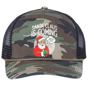 Santa Claus Coming She Said Funny Christmas Xmas Humor Retro Rope Trucker Hat Cap