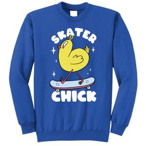 Skater Chick Cute Chicken Skateboard Skateboarding Gift Sweatshirt