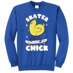 Skater Chick Cute Chicken Skateboard Skateboarding Gift Tall Sweatshirt