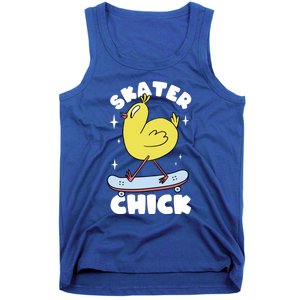 Skater Chick Cute Chicken Skateboard Skateboarding Gift Tank Top