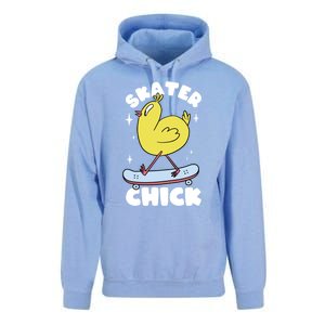 Skater Chick Cute Chicken Skateboard Skateboarding Gift Unisex Surf Hoodie