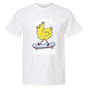 Skater Chick Cute Chicken Skateboard Skateboarding Gift Garment-Dyed Heavyweight T-Shirt