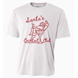 SantaS Cocktail Club North Pole Distillery Cooling Performance Crew T-Shirt