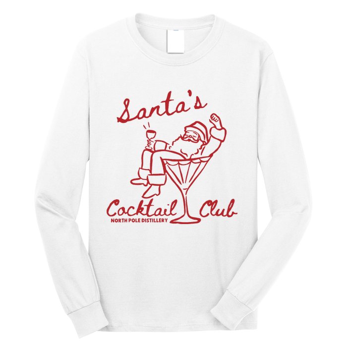 SantaS Cocktail Club North Pole Distillery Long Sleeve Shirt