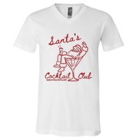 SantaS Cocktail Club North Pole Distillery V-Neck T-Shirt