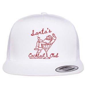 SantaS Cocktail Club North Pole Distillery Flat Bill Trucker Hat