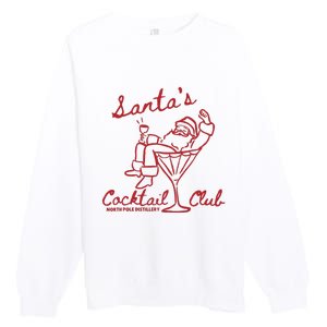 SantaS Cocktail Club North Pole Distillery Premium Crewneck Sweatshirt