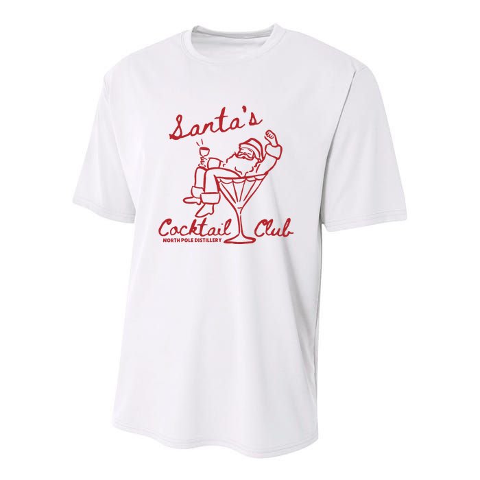 SantaS Cocktail Club North Pole Distillery Youth Performance Sprint T-Shirt