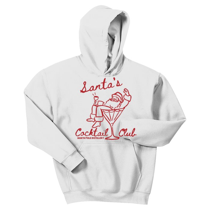 SantaS Cocktail Club North Pole Distillery Kids Hoodie