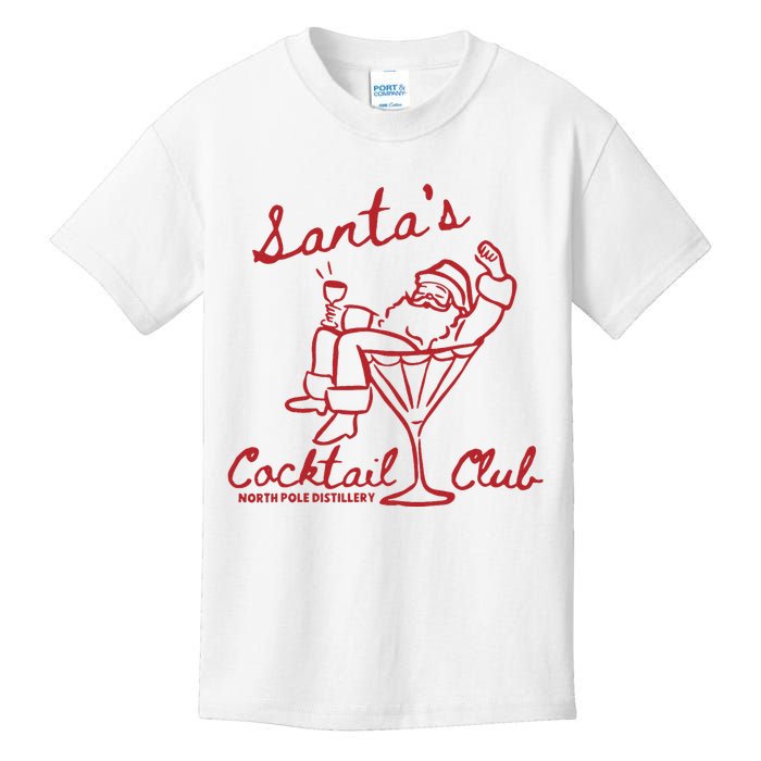 SantaS Cocktail Club North Pole Distillery Kids T-Shirt