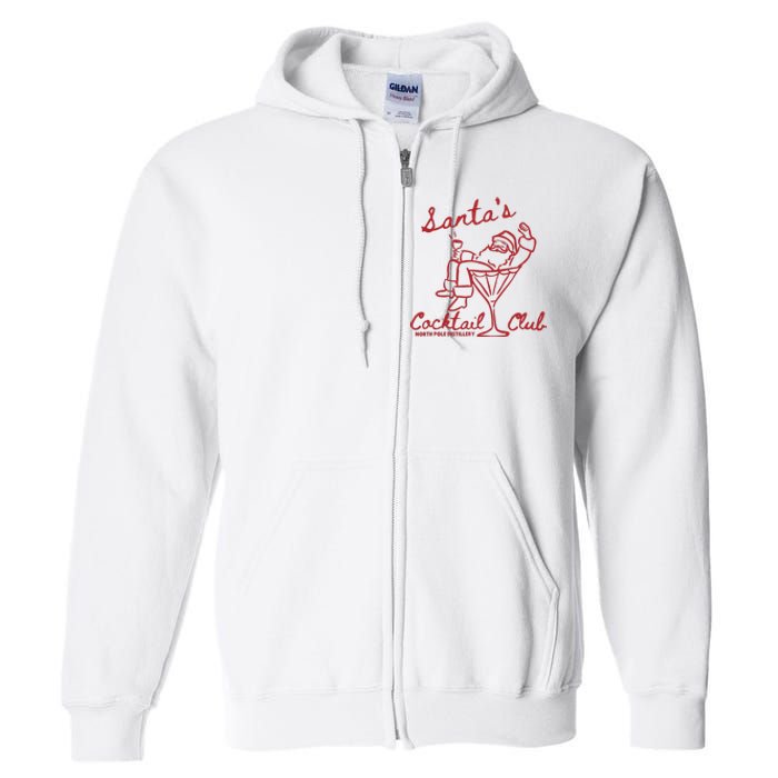 SantaS Cocktail Club North Pole Distillery Full Zip Hoodie