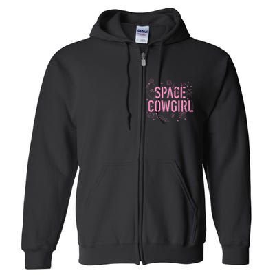 Space Cowgirl Cow Girl 70s Disco Preppy  Full Zip Hoodie