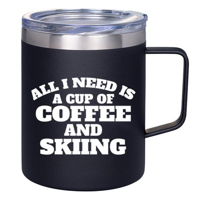 Skiers Coffee Crosscountry Skiing Coffee Skiing Gift 12oz Stainless Steel Coffee Mug