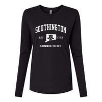 Southington Connecticut CT Vintage State Athletic Style Womens Cotton Relaxed Long Sleeve T-Shirt