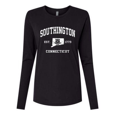 Southington Connecticut CT Vintage State Athletic Style Womens Cotton Relaxed Long Sleeve T-Shirt