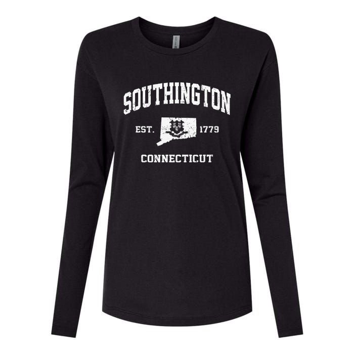 Southington Connecticut CT Vintage State Athletic Style Womens Cotton Relaxed Long Sleeve T-Shirt