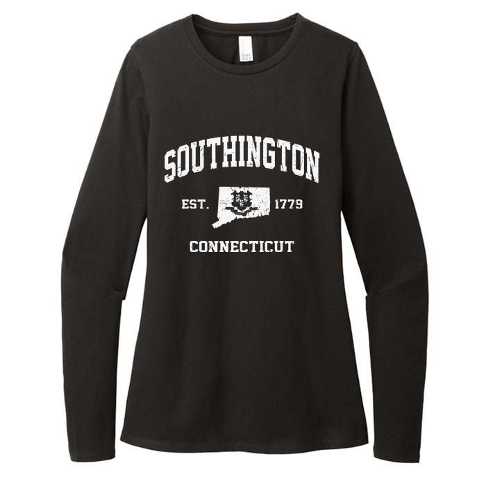 Southington Connecticut CT Vintage State Athletic Style Womens CVC Long Sleeve Shirt