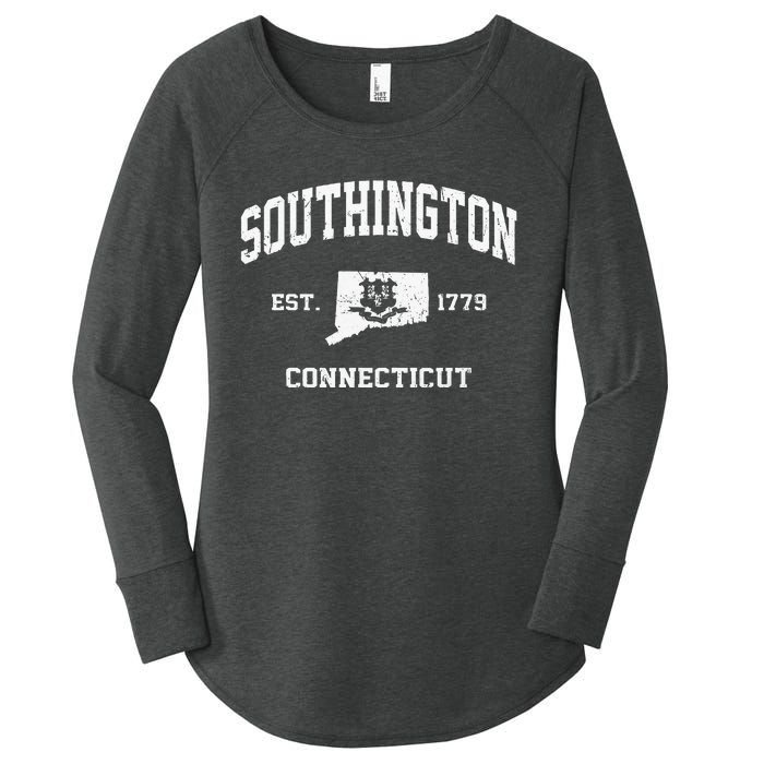 Southington Connecticut CT Vintage State Athletic Style Women's Perfect Tri Tunic Long Sleeve Shirt