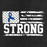 Strong Colon Cancer Awareness Flag 7 Panel Mesh Trucker Snapback Hat
