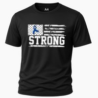 Strong Colon Cancer Awareness Flag Cooling Performance Crew T-Shirt