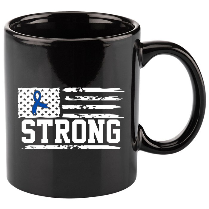 Strong Colon Cancer Awareness Flag 11oz C Handle Ceramic Mug
