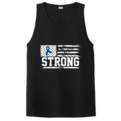Strong Colon Cancer Awareness Flag PosiCharge Competitor Tank