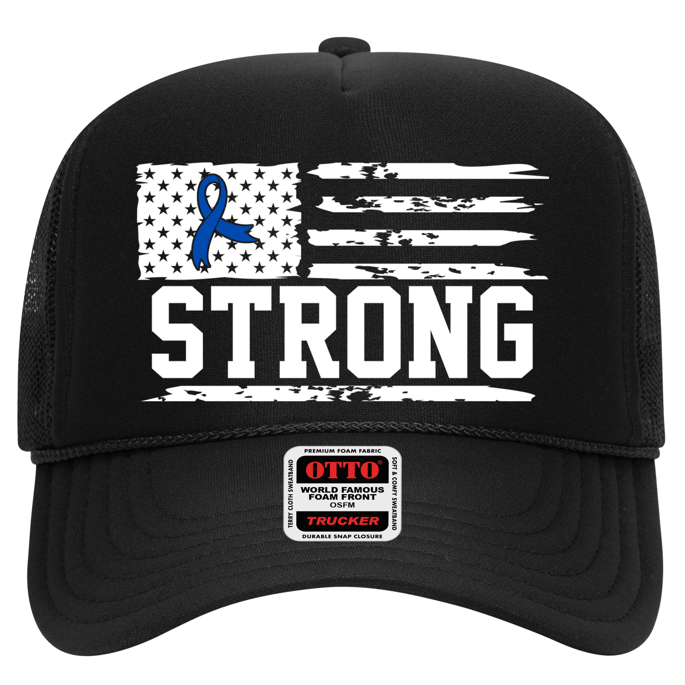 Strong Colon Cancer Awareness Flag Hat