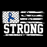 Strong Colon Cancer Awareness Flag Cropped Pullover Crew