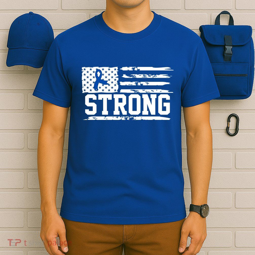 Strong Colon Cancer Awareness Flag T-Shirt