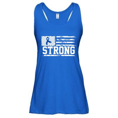 Strong Colon Cancer Awareness Flag Ladies Essential Flowy Tank