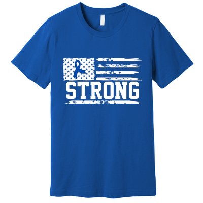 Strong Colon Cancer Awareness Flag Premium T-Shirt