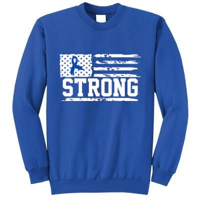 Strong Colon Cancer Awareness Flag Tall Sweatshirt