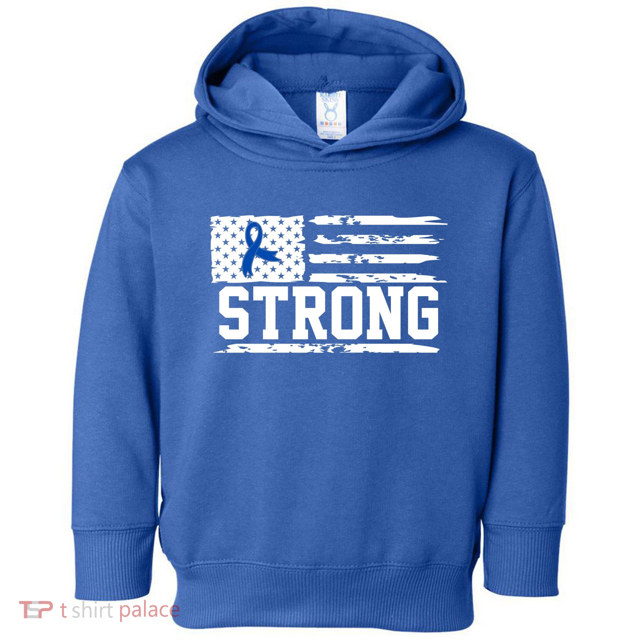 Strong Colon Cancer Awareness Flag Toddler Hoodie