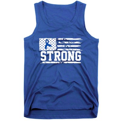 Strong Colon Cancer Awareness Flag Tank Top