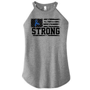 Strong Colon Cancer Awareness Flag Women's Perfect Tri Rocker Tank