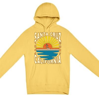 Santa Cruz California Retro Surfing Vintage Skateboarding Meaningful Gift Premium Pullover Hoodie